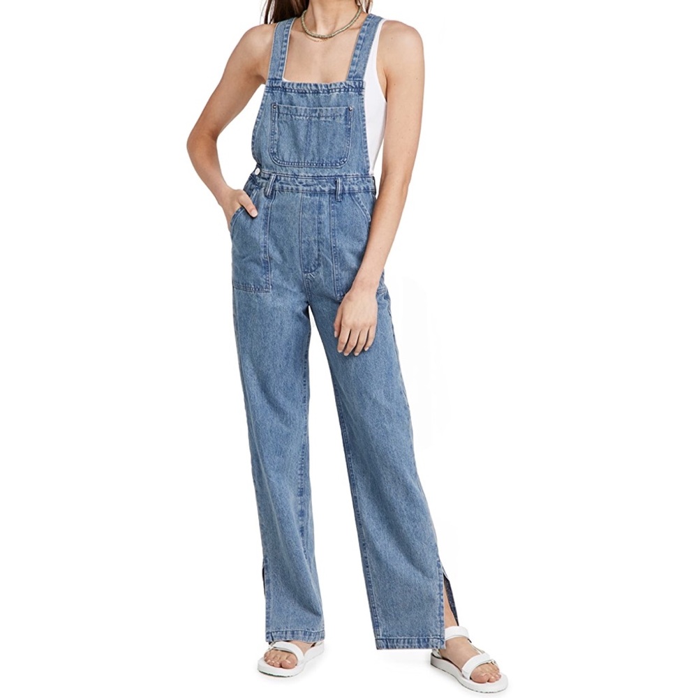 WeWoreWhat | Slouchy Slit Denim Overalls